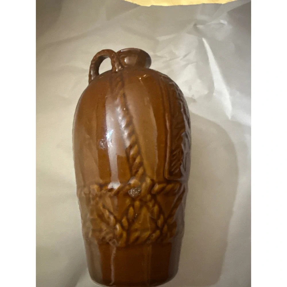 Vintage Chinese Kinmen Daqu Kaoliang Liquor Bottle Brown Glazed Pottery Decanter